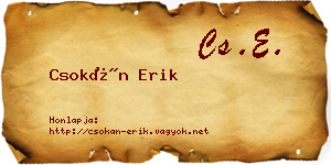 Csokán Erik névjegykártya