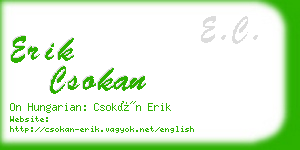 erik csokan business card
